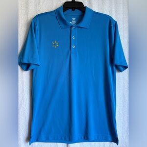 Walmart Employee Uniform Polo Shirt Mens S Blue w/ Embroidered Spark Logo
